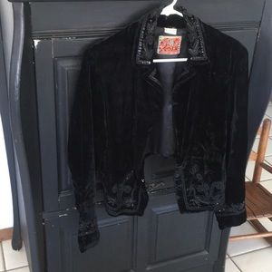 Sebatu velvet beaded blazer